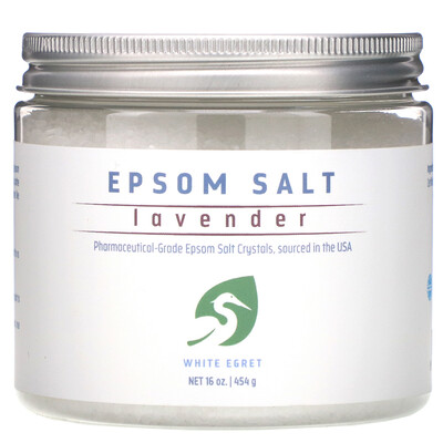 White Egret Personal Care английская соль с лавандой, 454 г (16 унций)  - купить со скидкой
