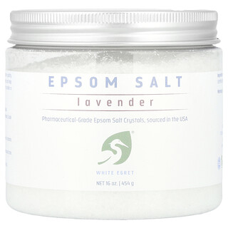 White Egret, Sare Epsom, lavandă, 16 oz (454 g)