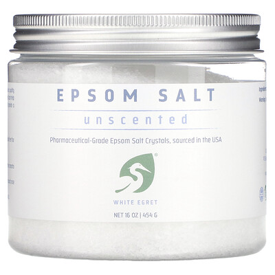 White Egret Personal Care английская соль, без запаха, 454г (16унций)