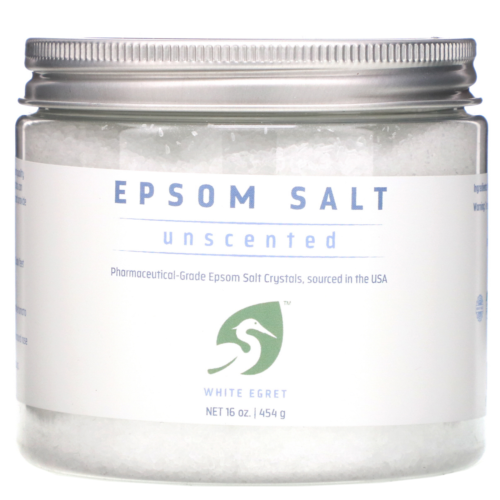iHerb 洗浴用品 White Egret Personal Care, 瀉鹽,無味,16盎司(454克)