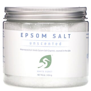 White Egret Personal Care, Epsom Salt, Unscented, 16 oz (454 g)
