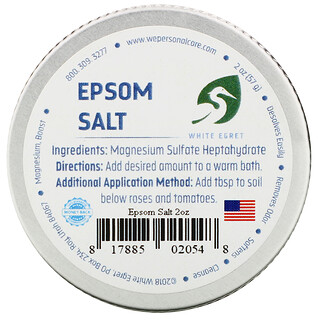 White Egret Personal Care, Epsom Salt 浴鹽，2 盎司（57 克）
