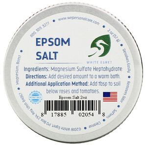 Отзывы о Вайт Егрет Персонал Кер, Epsom Salt, 2 oz (57 g)