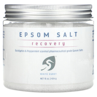 White Egret, Epsom Zout, Herstel, Eucalyptus & Pepermunt, 16 oz (454 g)