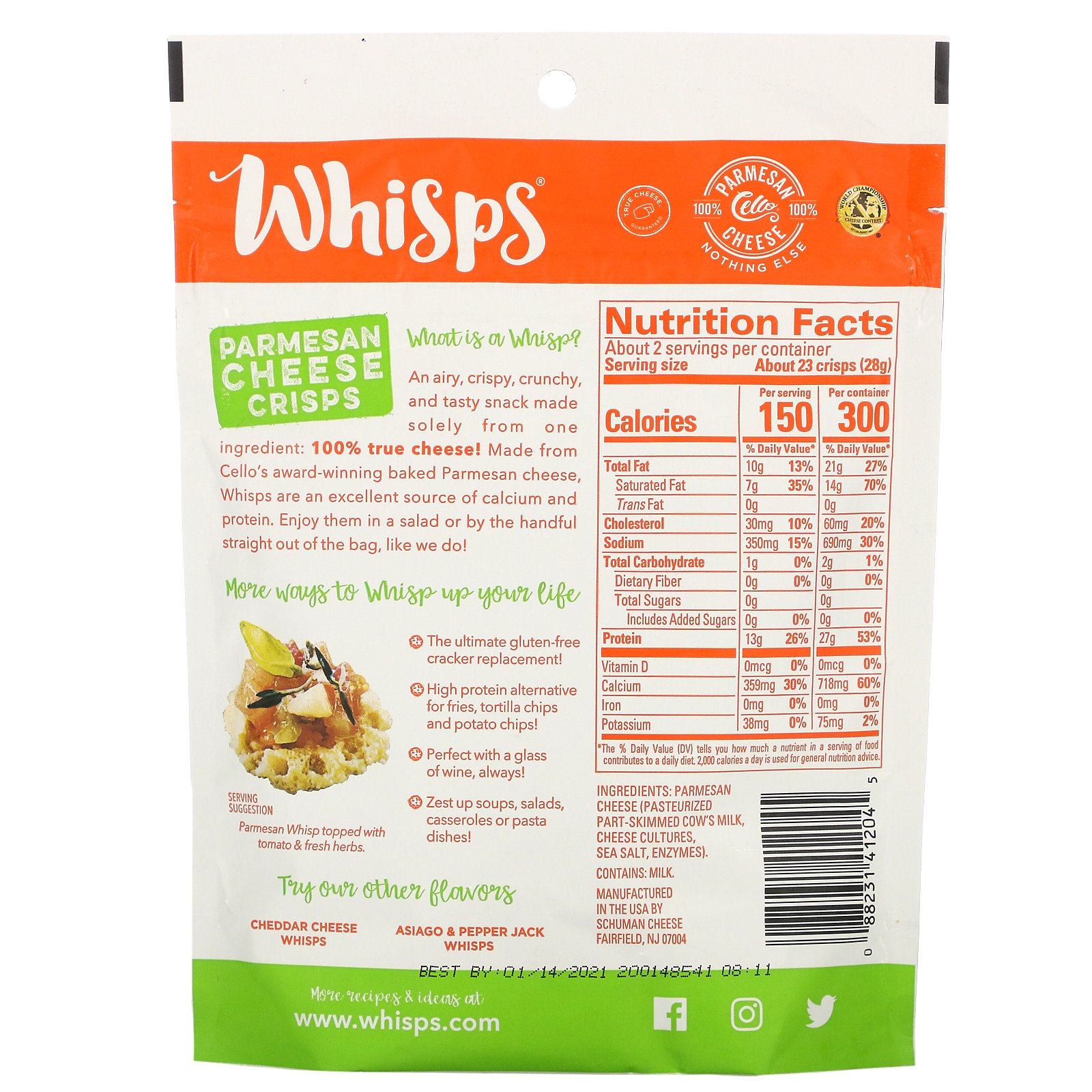 Whisps Parmesan Cheese Crisps 2 12 Oz 60 G Iherb