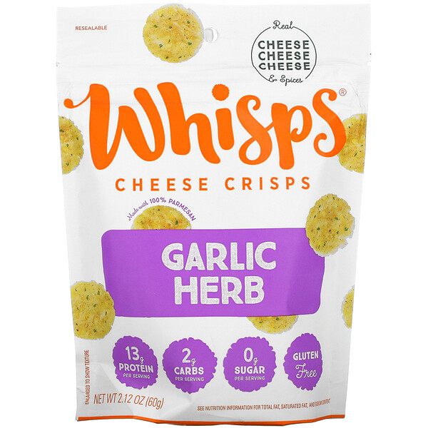 Whisps‏, Garlic Herb Cheese Crisps, 2.12 oz ( 60 g)
