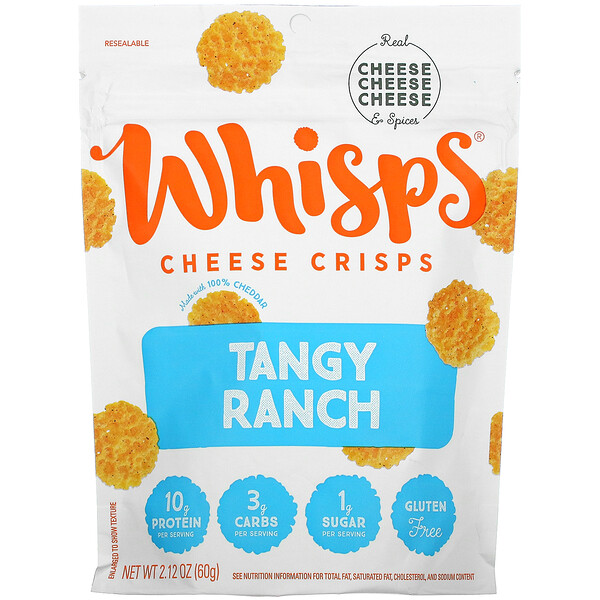 Whisps‏, Tangy Ranch Cheese Crisps, 2.12 oz ( 60 g)