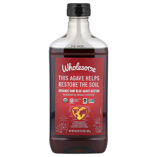 Wholesome Sweeteners, Organic Raw Blue Agave Nectar, 18.5 oz (525 g)