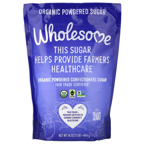 Wholesome Sweeteners Organic Powdered Confectioners Sugar, 16 oz (454 g)