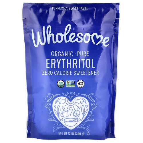 Wholesome Sweeteners, Organic-Pure Erythritol, Zero Calorie Sweetener, 12 oz (340 g)