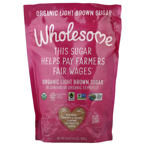 Wholesome Sweeteners Organic Light Brown Sugar, 24 oz (680 g)