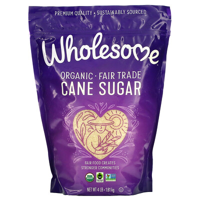 Wholesome Органический тростниковый сахар, 1,81 кг (4 фунта)