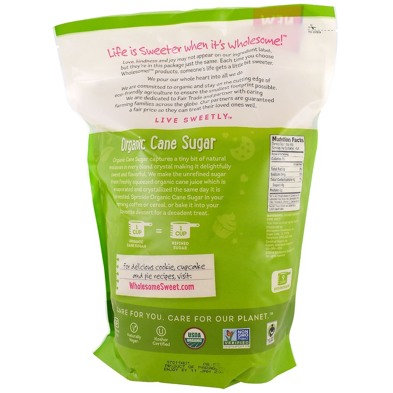 Wholesome, Organic Cane Sugar, 4 lbs (1.81 kg) iHerb