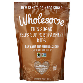 Wholesome Sweeteners, Caña natural cruda, Azúcar turbinado, 24 oz (1,5 lb) - 680 g