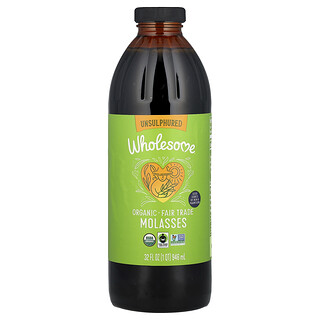 Wholesome Sweeteners, Organic Molasses, Unsulphured, 32 fl oz (946 ml)