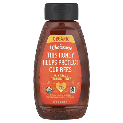 Wholesome Sweeteners  Fair Trade Organic Honey  16 oz (454 g)