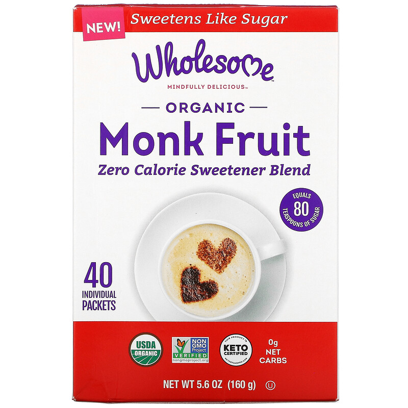 Wholesome, Organic Monk Fruit, 40 Individual Packets, 5.6 oz (160 g