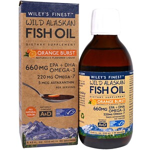 Отзывы о Вилис Файнест, Wild Alaskan Fish Oil, Orange Burst, 660 mg, 8.4 fl oz. (250 ml)