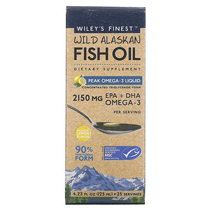 Отзывы о Вилис Файнест, Wild Alaskan Fish Oil, Peak Omega-3 Liquid, Natural Lemon Flavor, 2,150 mg, 4.23 fl oz (125 ml)