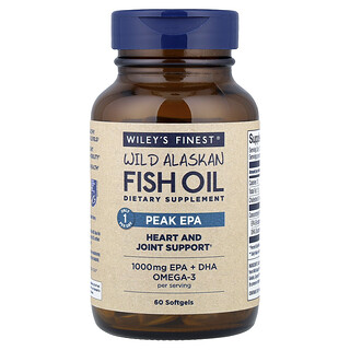 Wiley's Finest, Wild阿拉斯加鱼油，Peak EPA，60 粒软胶囊
