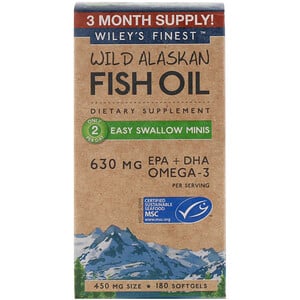 Отзывы о Вилис Файнест, Wild Alaskan Fish Oil, Easy Swallow Minis, 630 mg, 180 Softgels