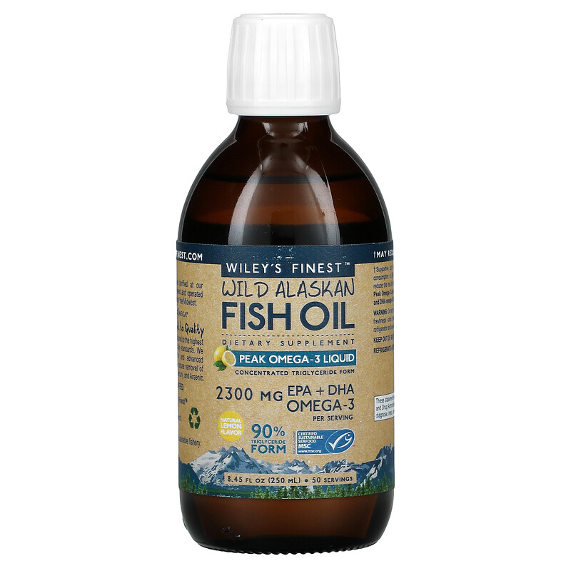 Wiley's Finest, Wild Alaskan Fish Oil, Peak Omega3 Liquid, Natural