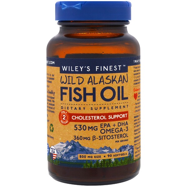 Wild Alaskan Fish Oil, Cholesterol Support, 90 Softgels