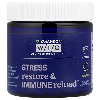 Swanson WIO, Stress Restore e Immune Recarrega™, 30 Cápsulas