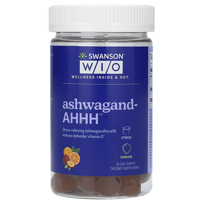 Swanson WIO  Ashwagand-AHHH  Passion Fruit-Orange  60 Gummies