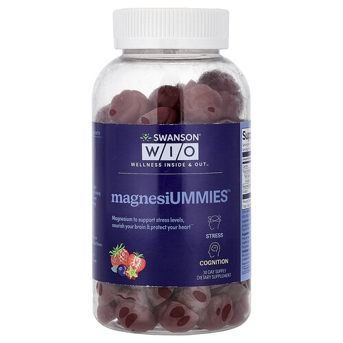 Swanson Wio Magnesiummies™, Mixed Berry, 60 Gummies (100 mg per Gummy)