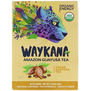 Отзывы о Waykana, Amazon Guayusa Tea, Cacao Guayusa, 16 Tea Bags, 1.13 oz (32 g)