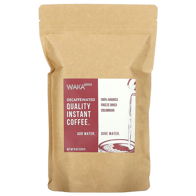 Waka Coffee Растворимый кофе из 100% арабики, колумбийский, средней обжарки, без кофеина, 226 г (8 унций)