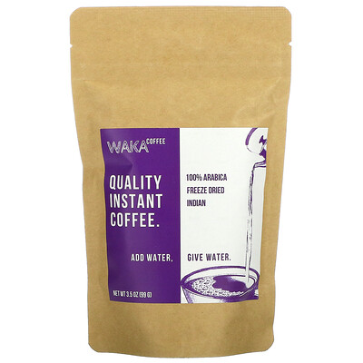 Waka Coffee Растворимый кофе из 100% арабики, сублимированный индийский кофе, легкая обжарка, 99 г (3,5 унции)
