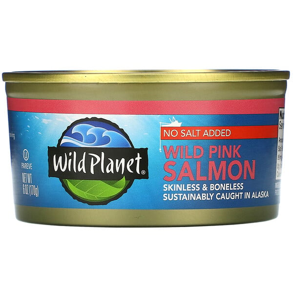 Wild Pink Salmon, No Salt Added, 6 oz (170 g)
