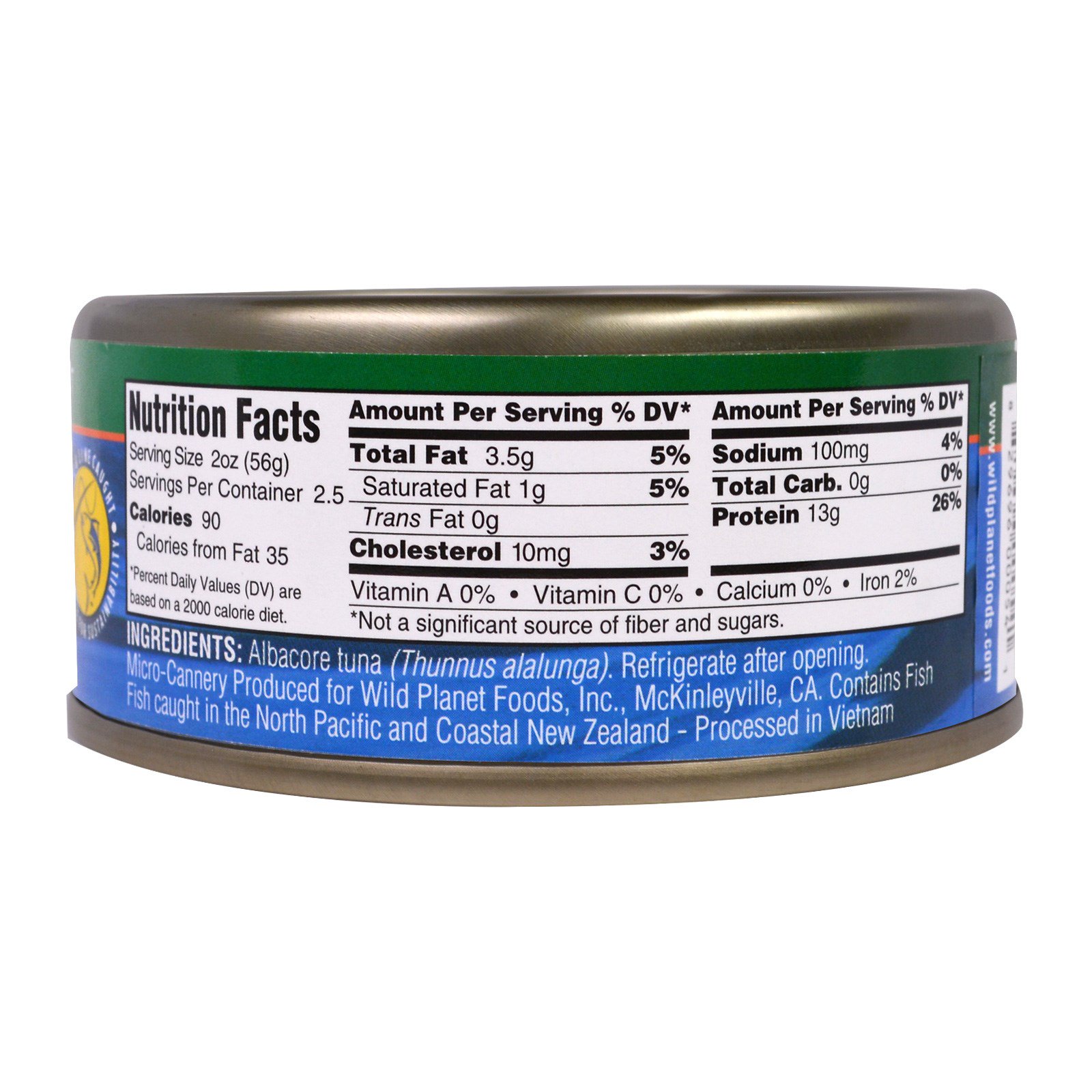 Wild Planet, Wild Albacore Tuna, No Salt Added, 5 oz (142 g) - iHerb.com