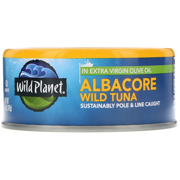 Wild Planet, Atún blanco silvestre en aceite de oliva extra virgen,  5 oz (142 g)