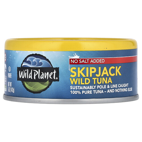 Wild Planet Skipjack Wild Tuna, No Salt Added, 5 oz (142 g)