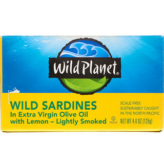 Wild Planet, Wild Sardines In Extra Virgin Oil with Lemon, 4.4 oz (125 g)