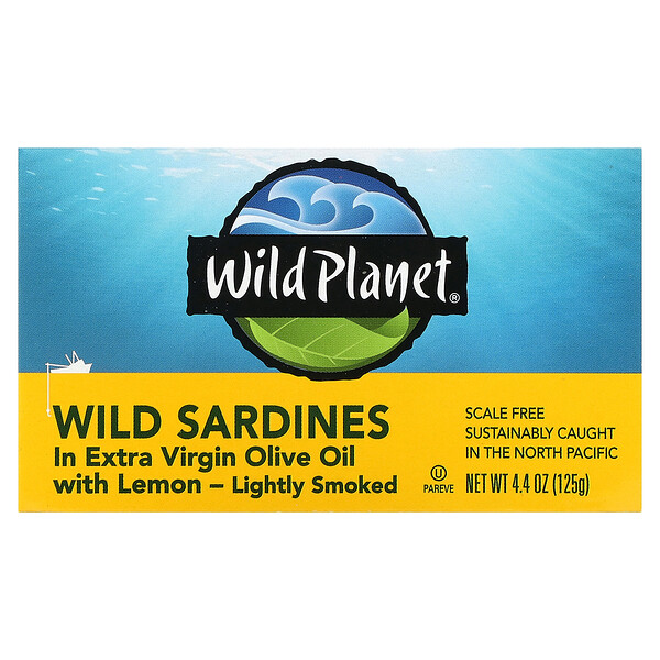 Wild Wild Sardines In Extra Virgin Olive Oil with Lemon, 4.4 oz