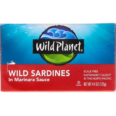 

Wild Planet Дикие сардины в соусе маринара, 4.375 унций (125 г)