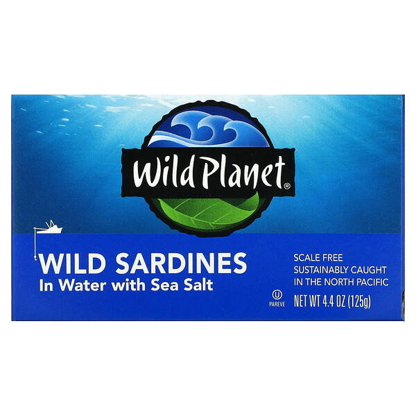 Wild Wild Sardines In Water with Sea Salt, 4.4 oz (125 g)