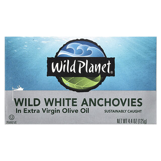 Wild Planet, Wild White Anchovies In Extra Virgin Olive Oil, 4.4 oz (125 g)