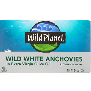 Отзывы о Вайлд Планет, Wild White Anchovies In Extra Virgin Olive Oil, 4.4 oz (125 g)