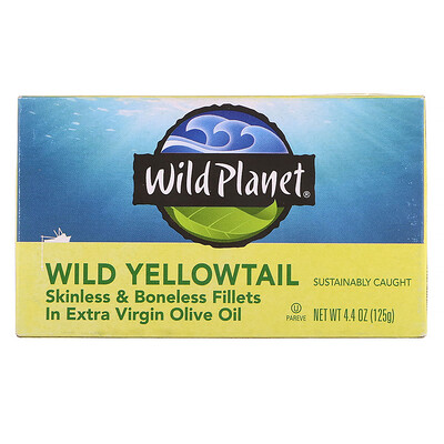 Wild Planet Wild Yellowtail Skinless & Boneless Fillets In Extra Virgin Olive Oil, 4.25 oz (120 g)