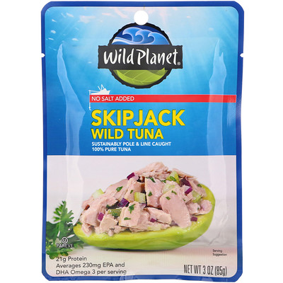Купить Wild Planet Skipjack Wild Tuna, 3 oz (85 g)