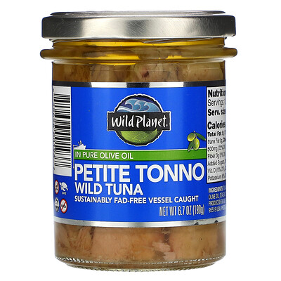 Wild Planet Petite Tonno Wild Tuna in Pure Olive Oil, 6.7 oz (190 g)