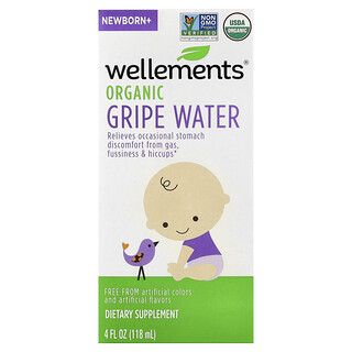 Wellements, Agua para aliviar quejas orgánica, Recién nacido y más, 118 ml (4 oz. líq.)