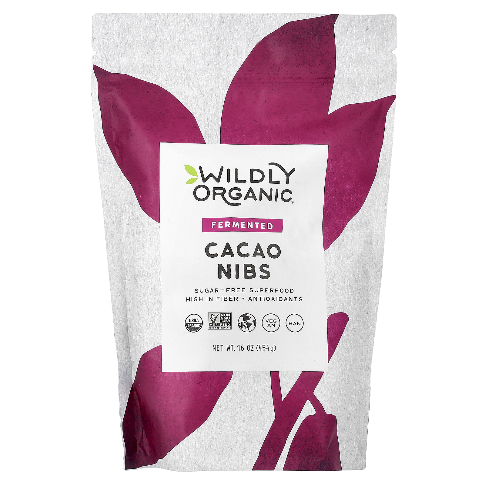 Wildly Organic (와일들리 오가닉), 발효 카카오닙스, 454g(16oz)