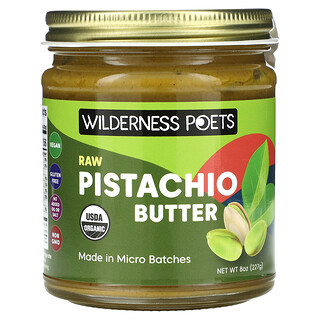 Wilderness Poets, Mantequilla de pistachos crudos orgánicos, 227 g (8 oz)
