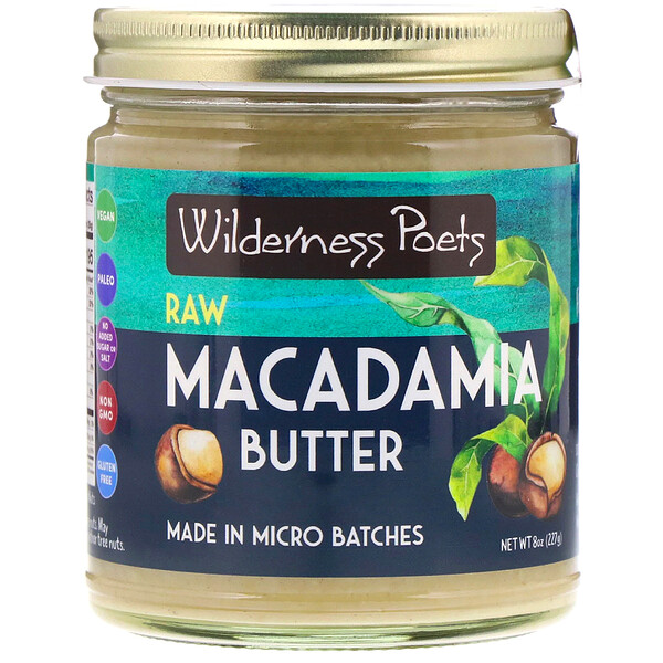 Wilderness Poets, Raw Macadamia Butter, rohe Macadamia-Butter, 227 g (8 oz.)